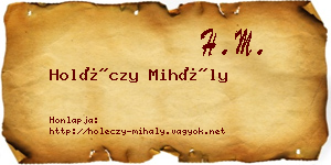 Holéczy Mihály névjegykártya
